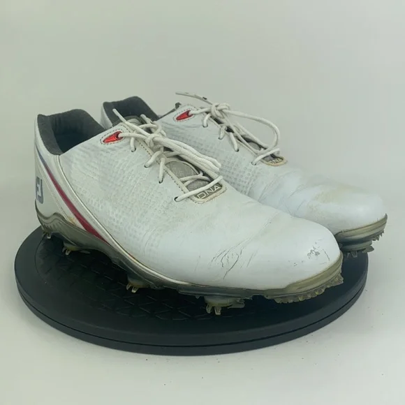 Footjoy DNA 2.0 White/Red Golf Cleats Shoes 53310 Men's Size 9 - Picture 4 of 13